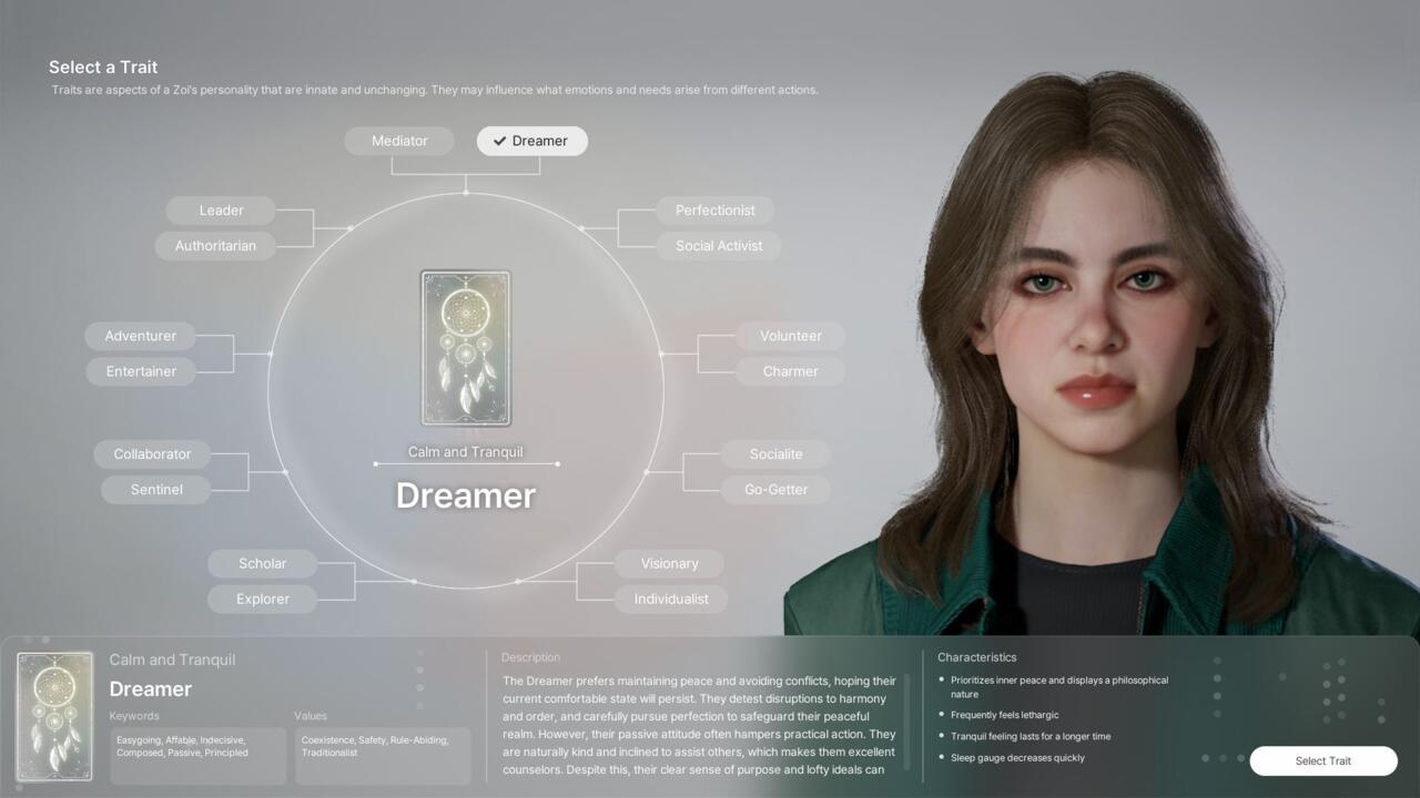 Inzoi Dreamer özelliği