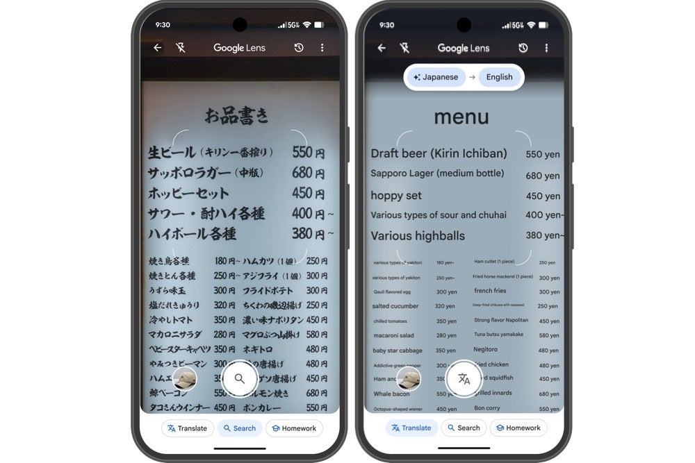 Seyahat için Google Lens