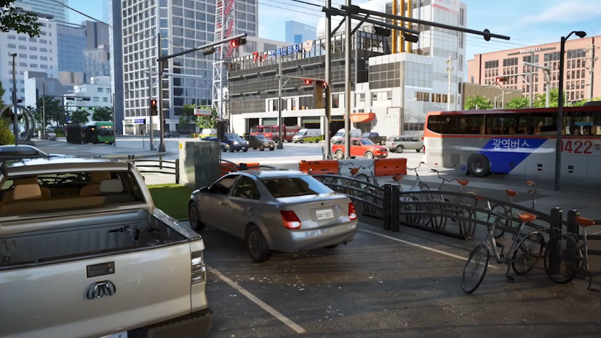 Inzoi-In-in-in-traffic-traffic-oyun-yönetmen-kjun-the-SIMS-rakip Inzoi röportajı - Life Sim oyununda arabalarla dolu yoğun bir kavşak.