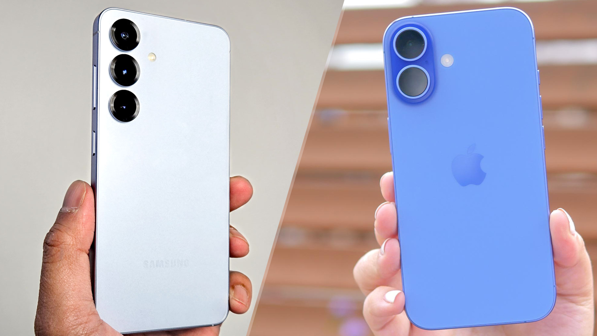 Samsung Galaxy S25 iPhone 16'nın yanında
