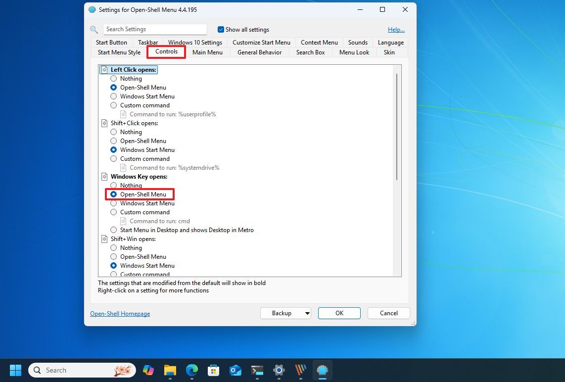 Windows Anahtarı için Açılış Menüsü