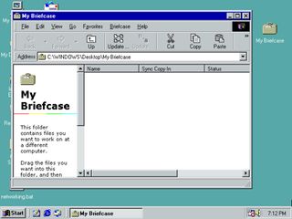 Windows 98'den evrak çantası