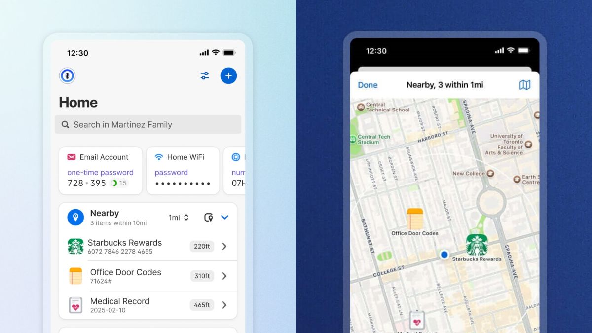 1password konum öğeleri satır içi 1password
