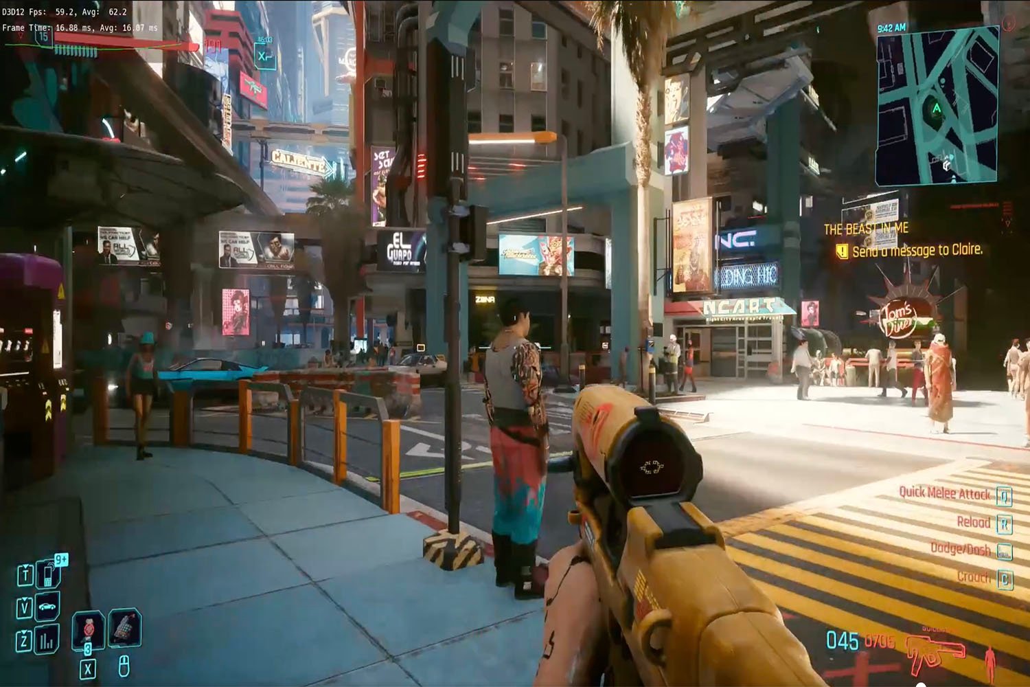 Cyberpunk 2077'de Optiscaler Demo ekran görüntüsü
