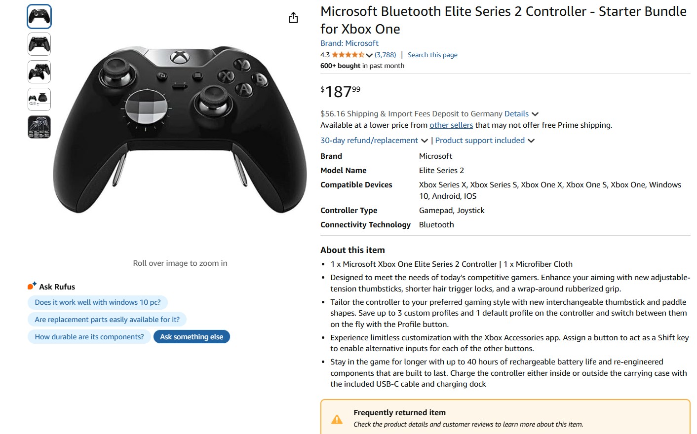 Xbox Elite Denetleyicisi bir 