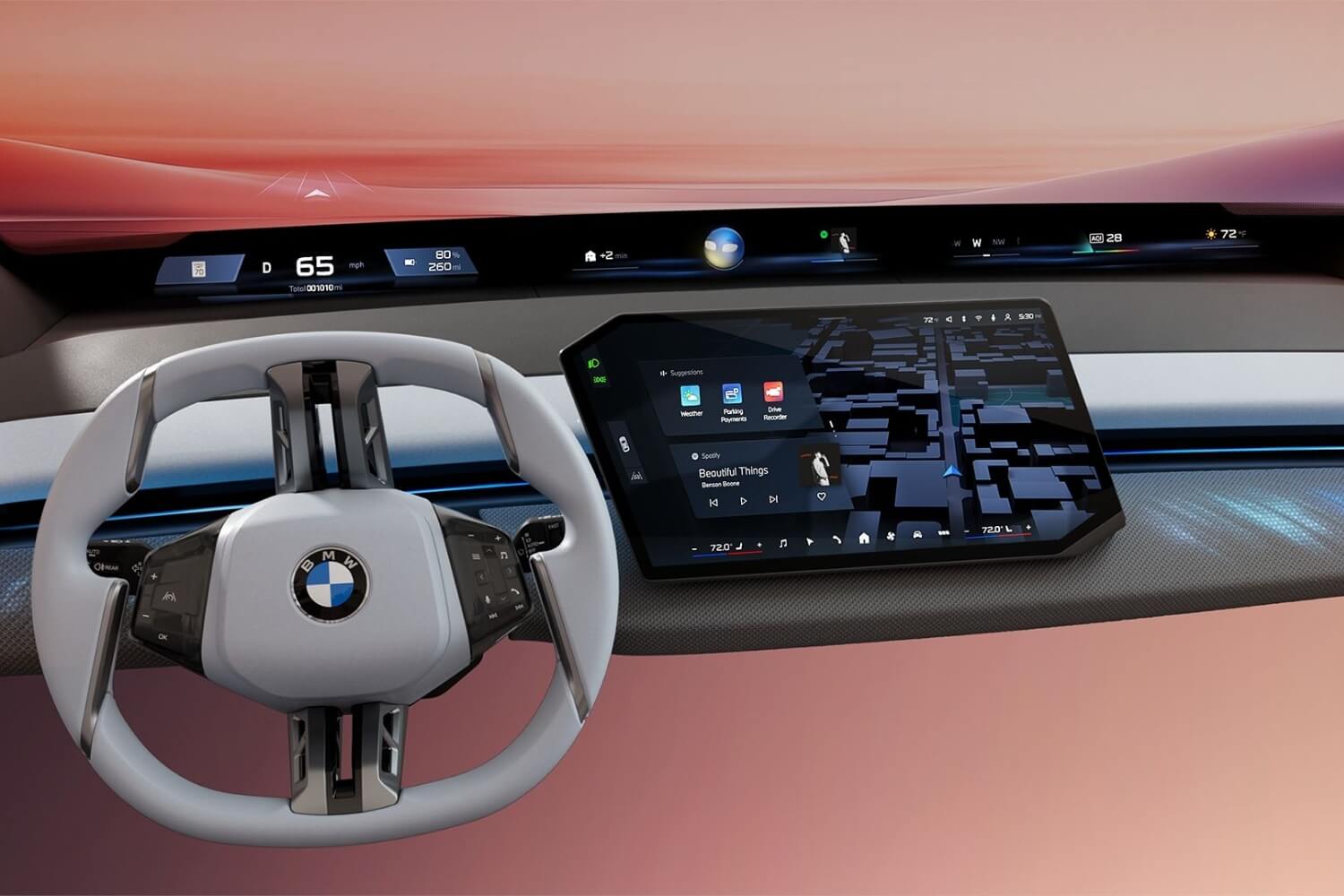 BMW'nin özelleştirilebilir HUD, sürücülerin hangi bilgileri görüntülenmesini istediklerini seçmelerine izin verecektir.