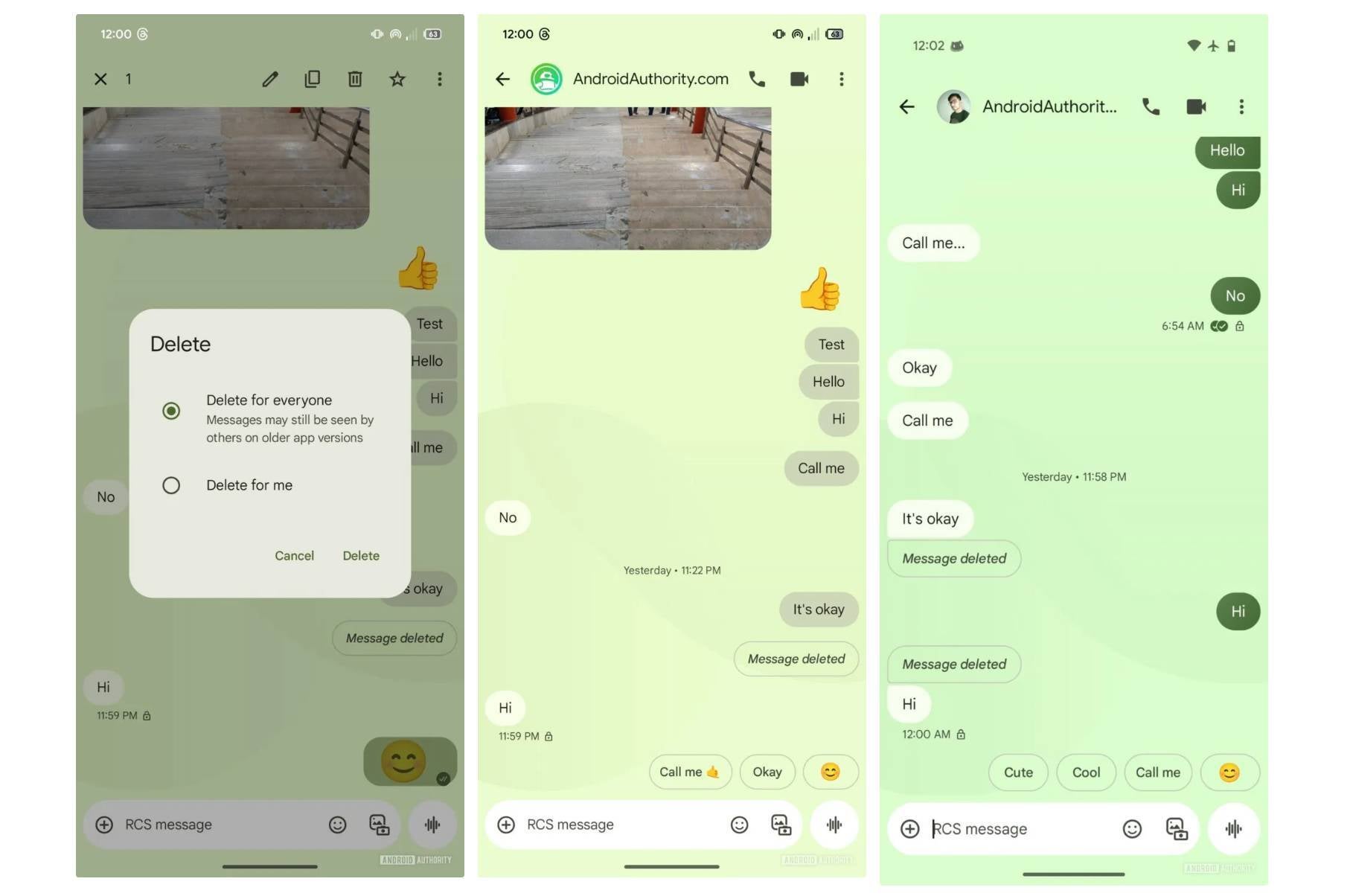 Google mesajları 'Herkes için Sil' özelliği sunabilir. | Resim Kredisi - Android Authority - Bu Google Mesajlar özelliğinden kurtulacaksınız, ancak nasıl çalıştığından nefret edeceksiniz