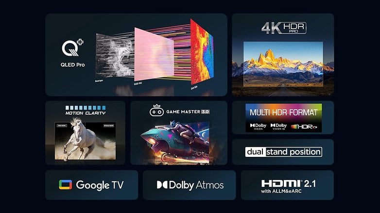 TCL QLED TV Fonksiyonları: 4K HDR, Hareket Bulanıklık, Oyun Master 3.0, Google TV, Dolby Atmos, HDMI 2.1. TCL QLED TV Fonksiyonları: 4K HDR, Hareket Bulanıklık, Oyun Master 3.0, Google TV, Dolby Atmos, HDMI 2.1.