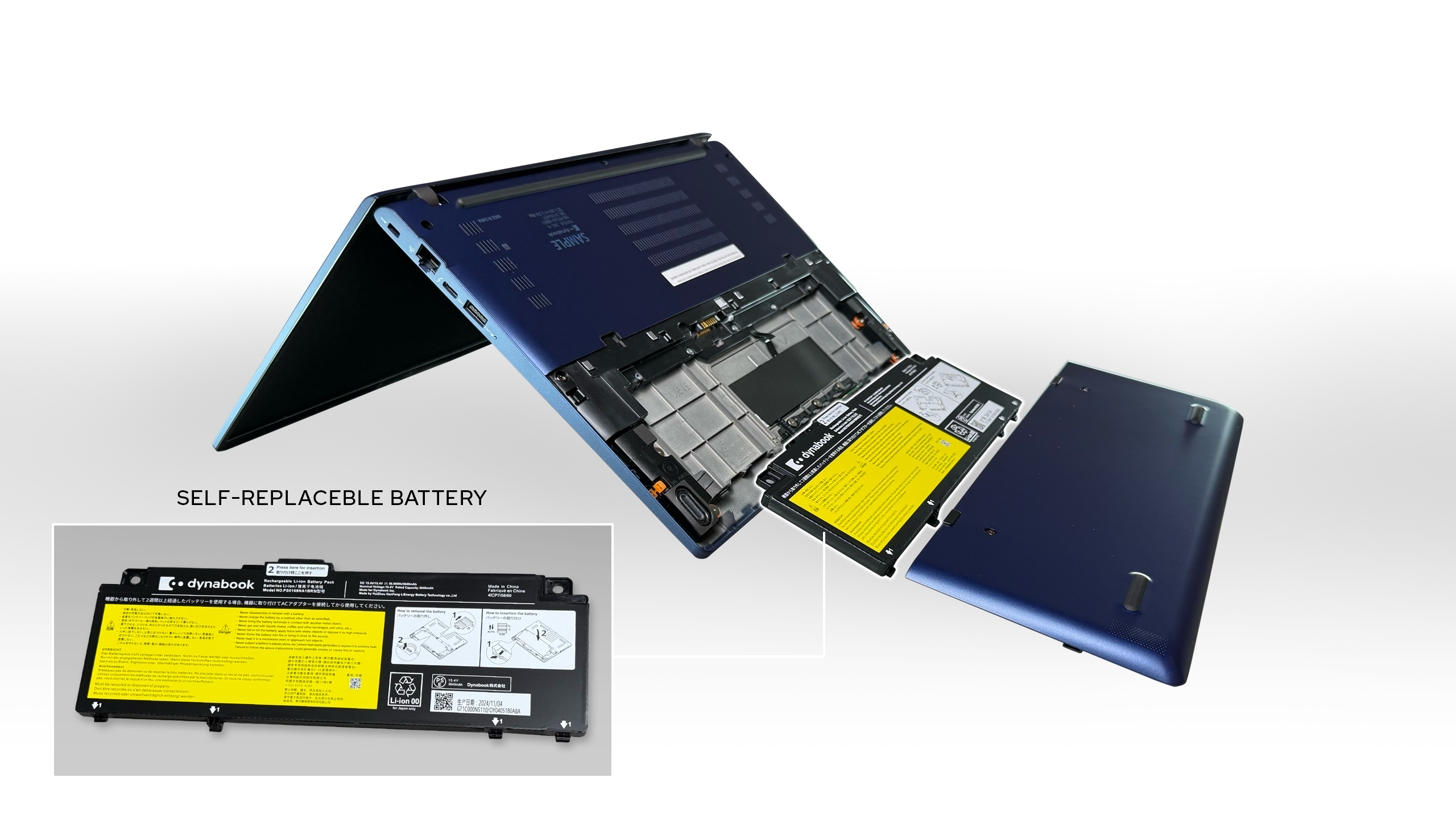 Dynabook Portégé Z40L-N'deki değiştirilebilir pil