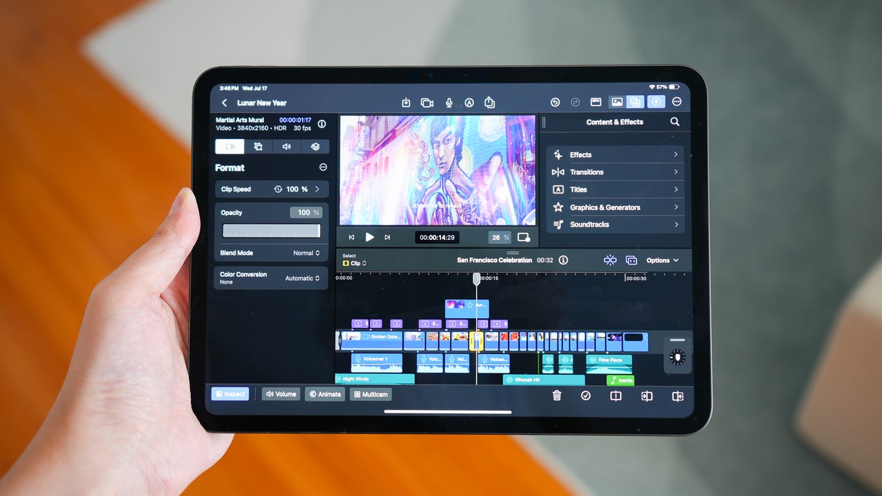 İPad Pro M4, iPad 2 için Final Cut kullanır