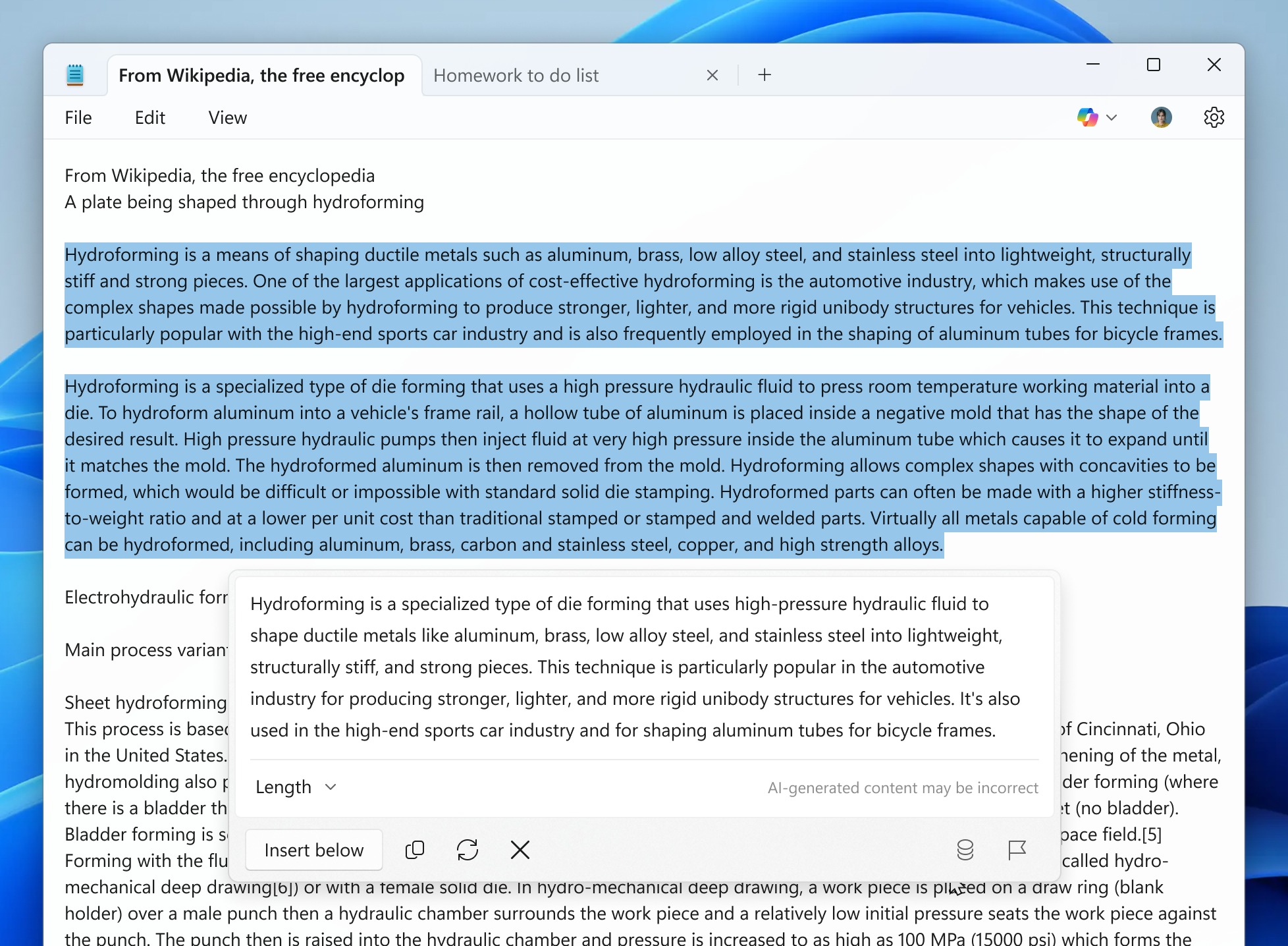 Windows 11'in not defteri AI ile çalışan bir özetleme özelliği kazanacaktır.