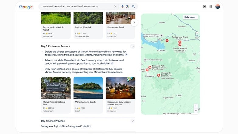 Puntarenas ve Limón illerinde doğa odaklı faaliyetleri vurgulayan Kosta Rika için seyahat planı.