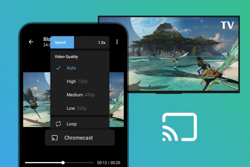 Telegram'ın yeni Chromecast özelliğinin görüntüsü