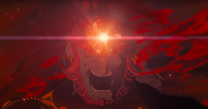 Ganondorf Zelda Efsanesi: Krallığın Gözyaşları'nda çığlık atıyor.