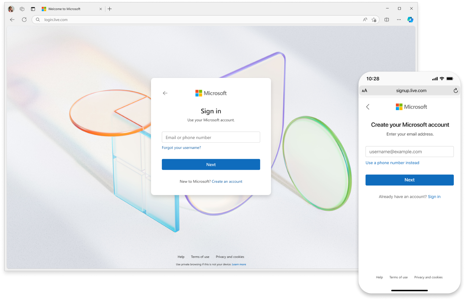 Microsoft hesap oturum açma ve hesap oluşturma için yeni bir kullanıcı adı ekranı var. | Resim Kredisi - Microsoft - Microsoft şifreler ve dizüstü bilgisayar girişlerini kolaylaştırır
