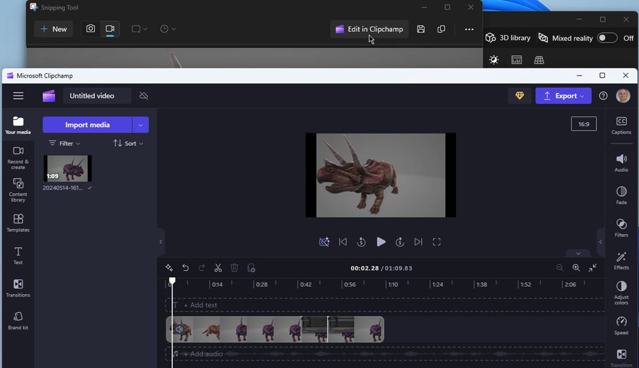 Clipchamp'ta videoyu düzenleme