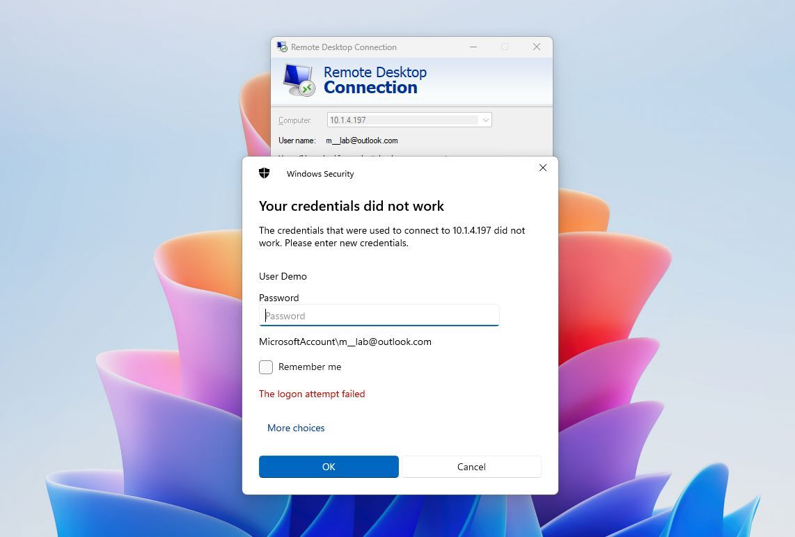 Windows 11 MSA uzak masaüstü problemi