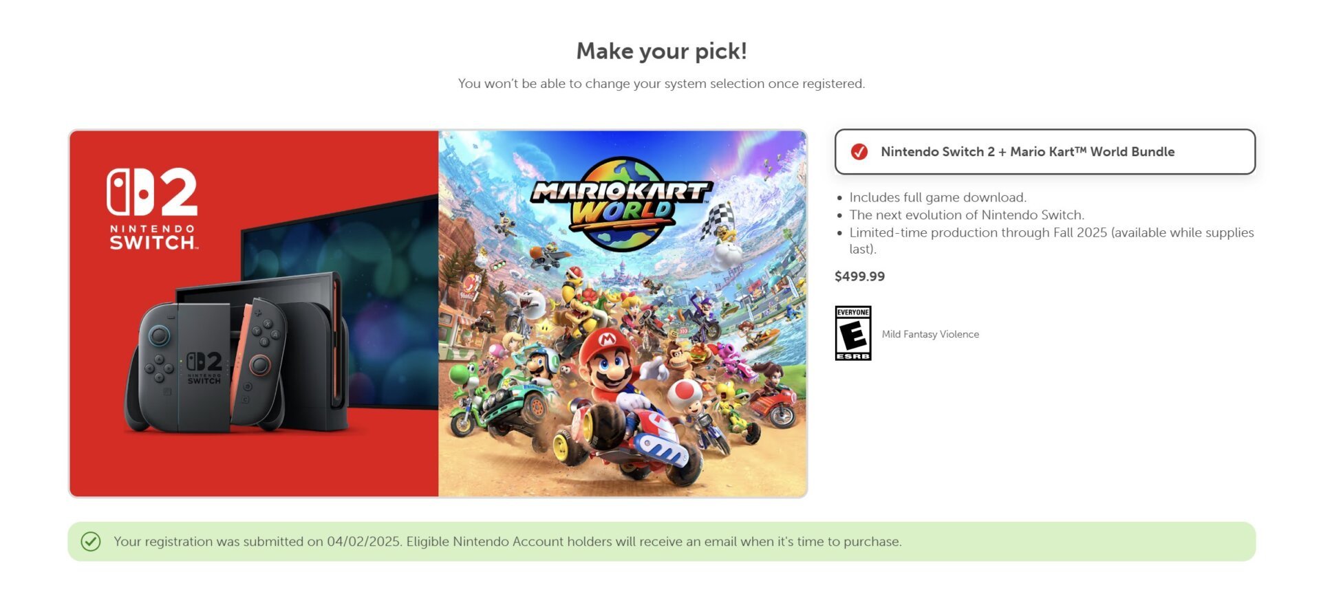 Nintendo Mağaza Ön Sipariş Anahtarı 2