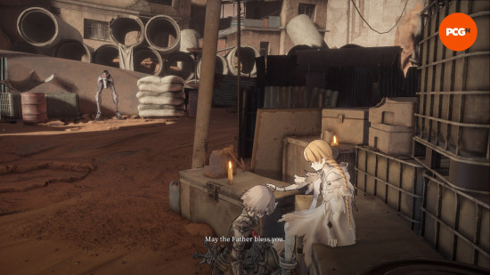 AI Limit NPC Shirley kahramanı Arrisa'ya bir nimet verir.