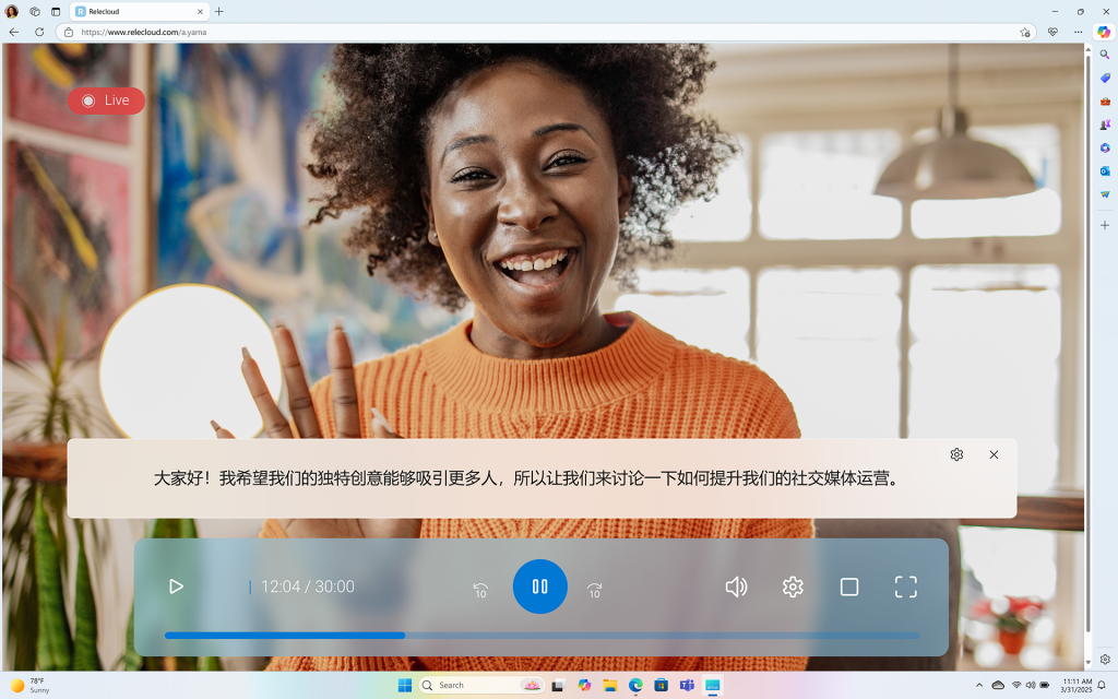 Canlı Captions, İngilizce olarak gerçek zamanlı çeviri sunar. | Resim Kredisi - Microsoft - Copilot+ dizüstü bilgisayarlar daha eşit oldu, ancak Snapdragon destekli olanlar hala avantaj