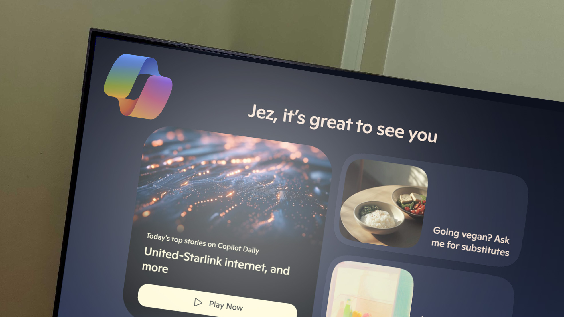 Microsoft Copilot bir TV Mock Up