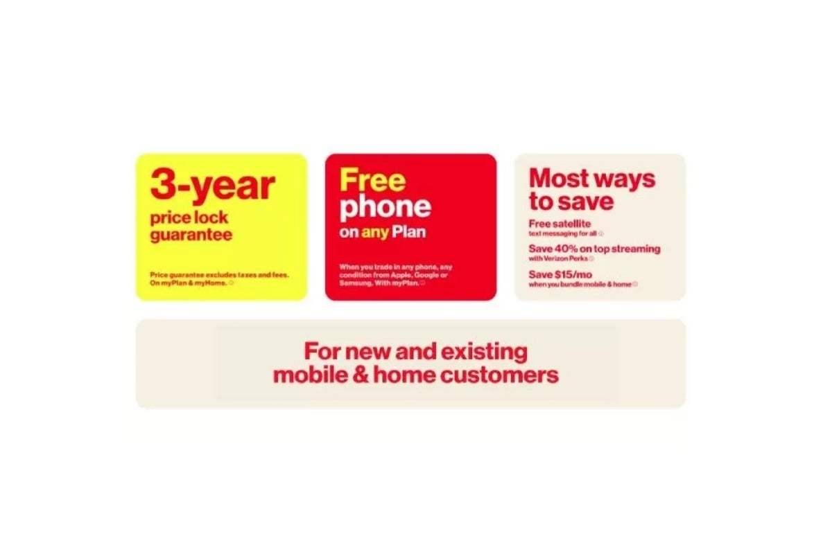 Verizon'un T-Mobile'a karşı yeni savaş planı oldukça güçlü görünüyor. | Resim Kredisi - Verizon - Verizon, T -Mobile'ın tartışmalı 'Fiyat Kilidi' kitabından bir sayfa alıyor (sınırlı bir süre için)