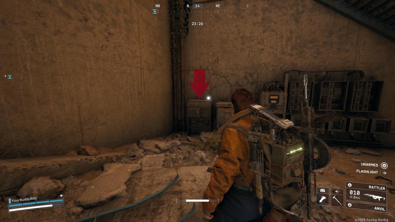 Interact with this box to turn the power on.