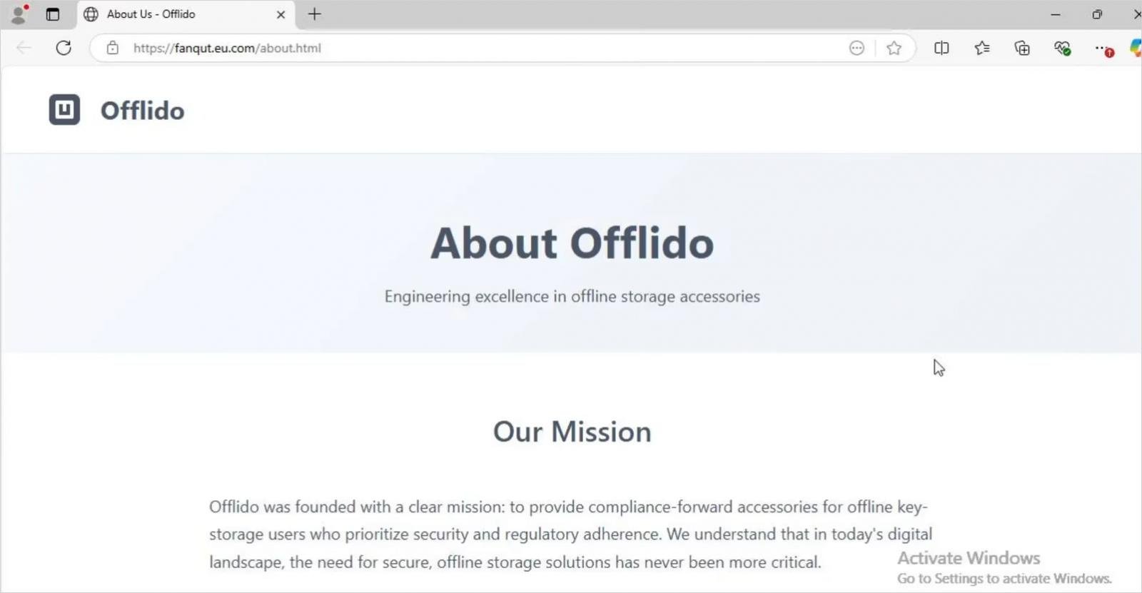 Fake company site