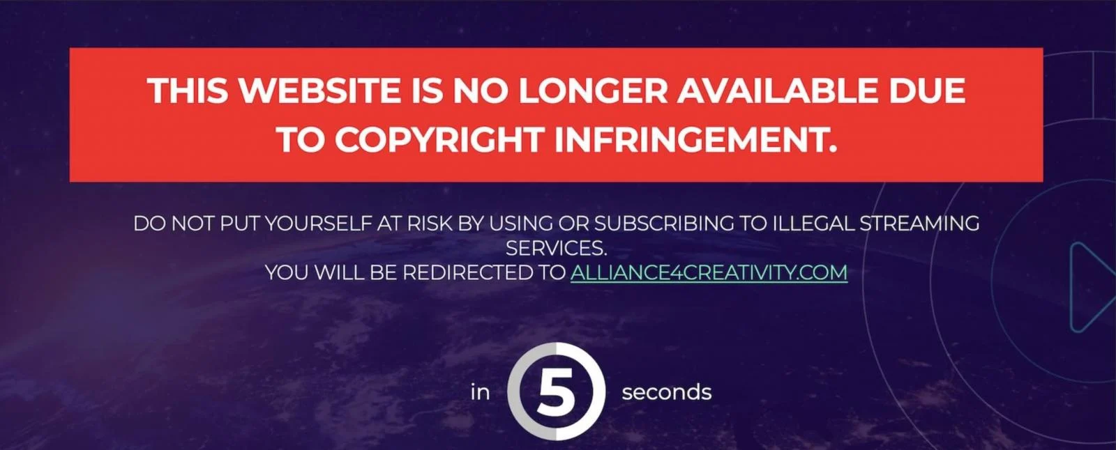 ACE redirect banner