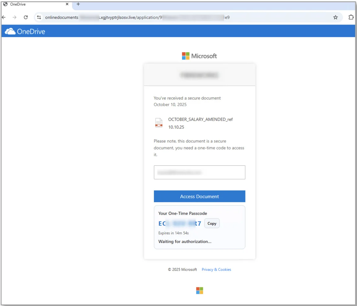 TA2723's OneDrive spoof