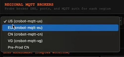 DJI has MQTT servers associated with the US, EU, and China. I’m not sure what VG stands for.
