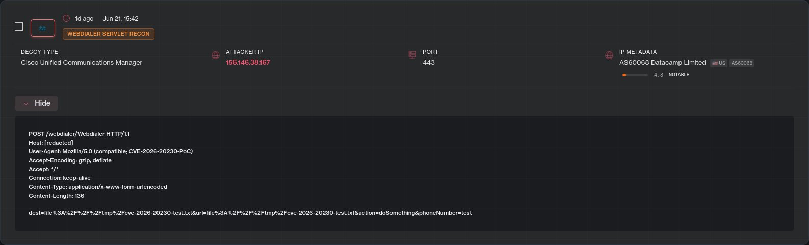CVE-2026-20230 exploitation