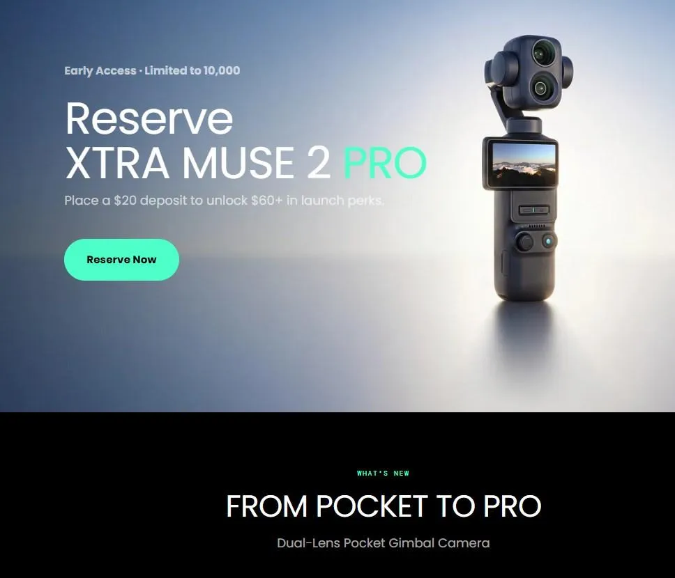 Xtra, DJI Pocket 4 Pro klonunu pazarlıyor.